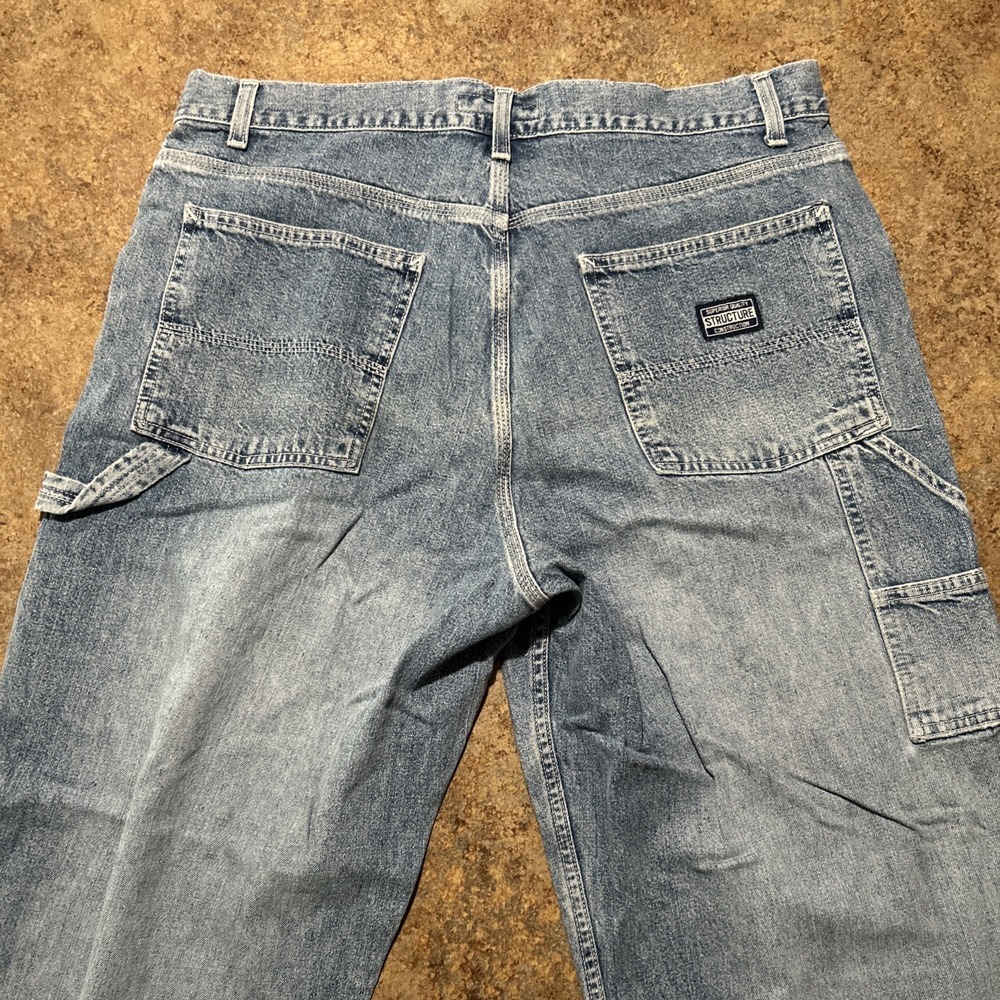 Vtg 90's‎ Structure Carpenter Jeans Baggy Blue Y2K Men's 36x34 (35x31)Distressed